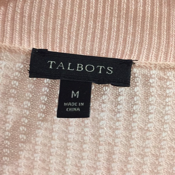 Blush pink pointelle knit cardigan by Talbots - Picture 3 of 4